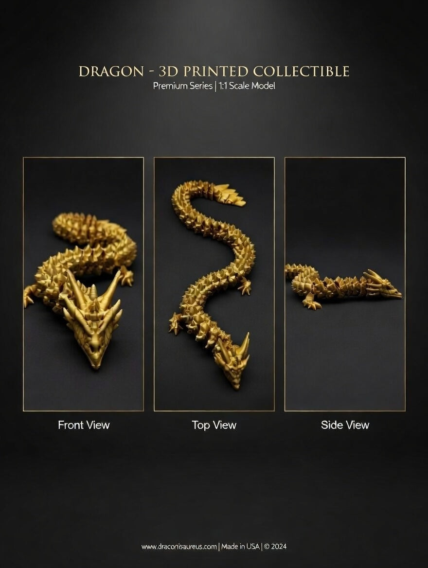 3D Printed Flexible Dragon Desk Fidget Toy