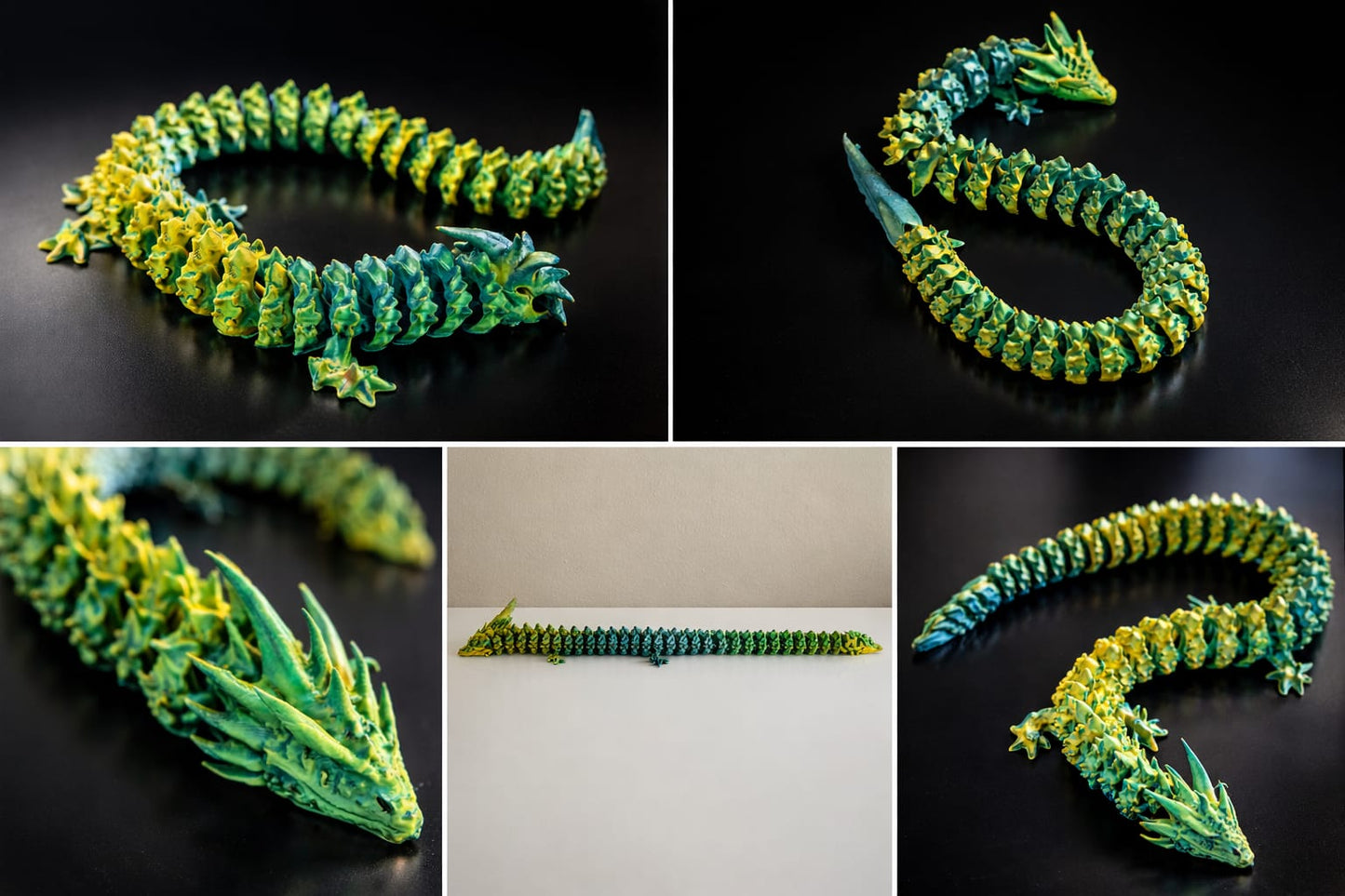 3D Printed Flexible Dragon Desk Fidget Toy